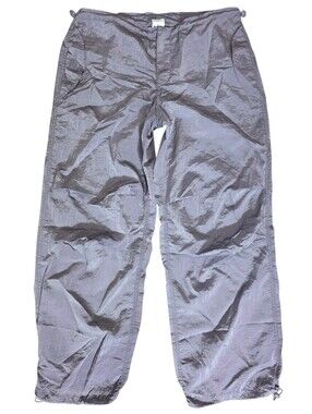 Urban Outfitters iet's Frans Lilac Balloon Nylon Swoosh Cargo Pants Size SM